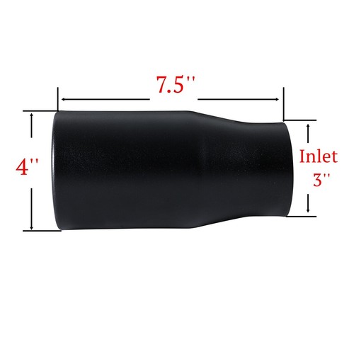 Double Wall Exhaust Tip Black Coating Muffler Pipe 3"ID x 4"OD x 7.5"L - Foto 2 di 6