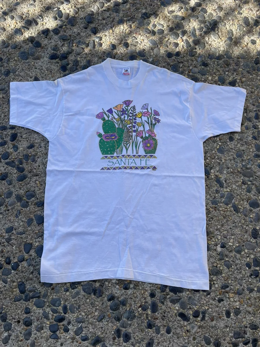 Vintage T Shirt White Size XL Single Stitch Made In USA Santa Fe NM