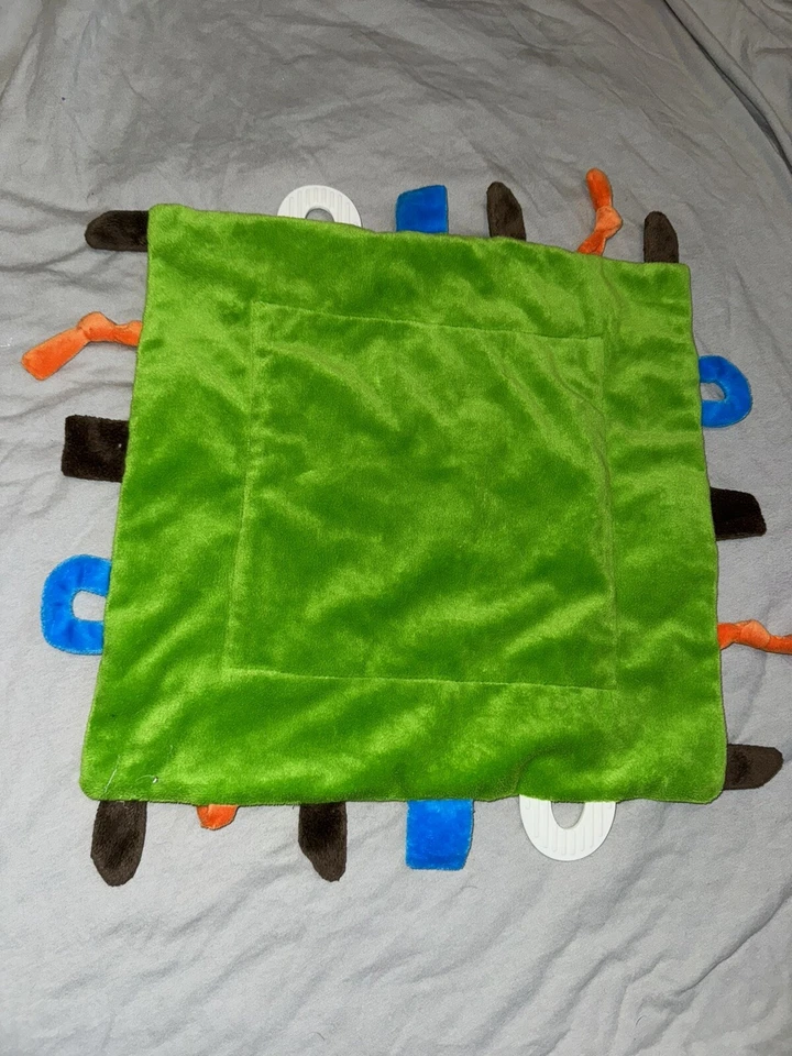 Manta de seguridad Lovey para bebé tortuga verde etiquetas anillos para la dentición Foto 2 de 2