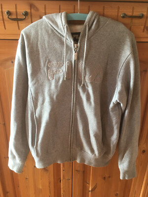 FILA Sweatjacke Hoodie Kapuzenpullover Reißverschluss Kapuze grau Größe S / M