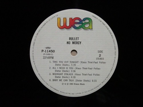 Bullet – No Mercy P-11450 Japan Insert Inner sleeve Obi - Picture 8 of 9