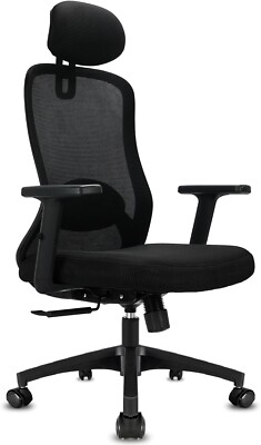 Durrafy Ergonomischer Bürostuhl, Schreibtischstuhl mit hoher Rückenlehne und verstellbaren Armlehnen