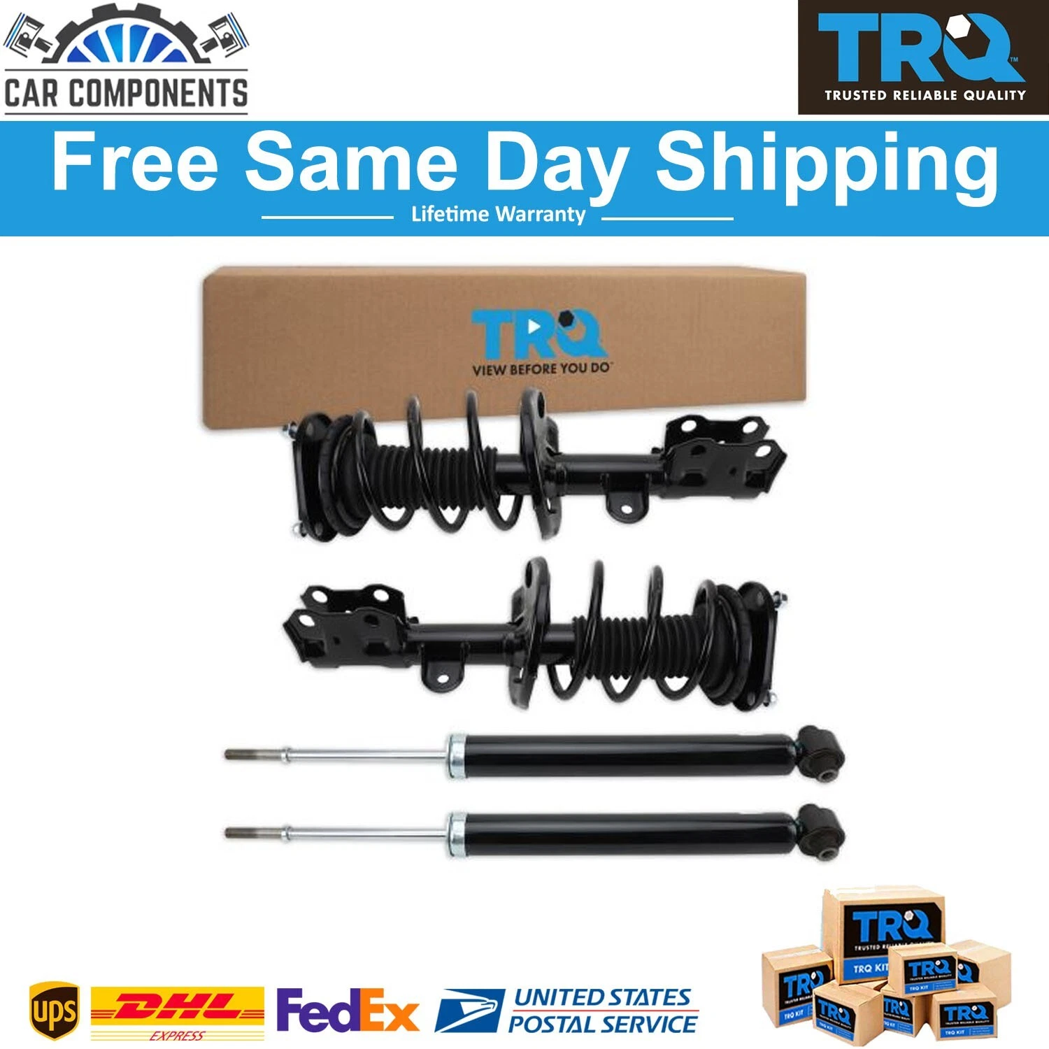 TRQ Front & Rear Complete Strut Assembly & Shock Kit For 2014-2017