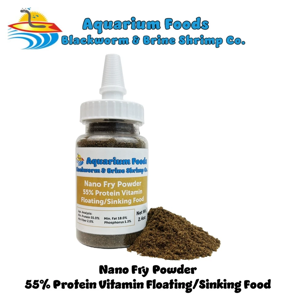 Nano Fry Powder 55% Protein Vitamin Rich Floating/Sinking Baby & Fry Food-Bottle - Image 2 of 4