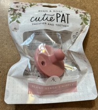 Ryan Rose Cutie PAT Pacifier Teether Slant Stage 1 Nipple Shower Gift Pink