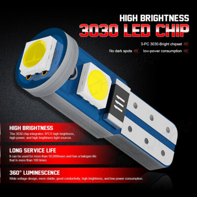 10PC LED Landscape Light 13Led/smd Per Bulb 194 T10 T5 Wedge Base DC 12V 13SMD E