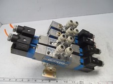 Bank of 4 Festo Pneumatic Solenoid Valves 2x MVH-5/3G-1/8B, 2x MVH-5-1/8-S B