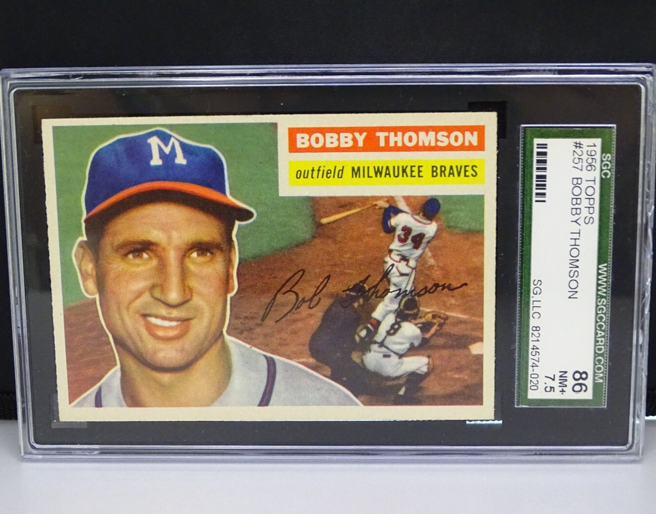1956 Bobby Thomson Topps #257 SGC 7.5 NM+ (21416-Card)