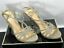 thumbnail 1 - Womens Platinum 3.5&#034; Stiletto Sling-back Sandals Sparkle Party Shoes NIB 8.5 M