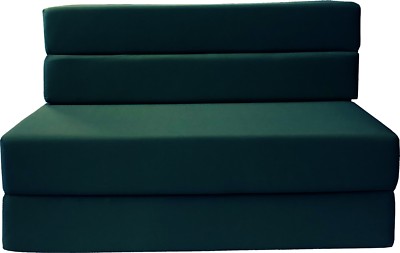 Queen Size 4-Foldable Foam Mattress, Studio Folding Sofa Chair Bed, Hunter 