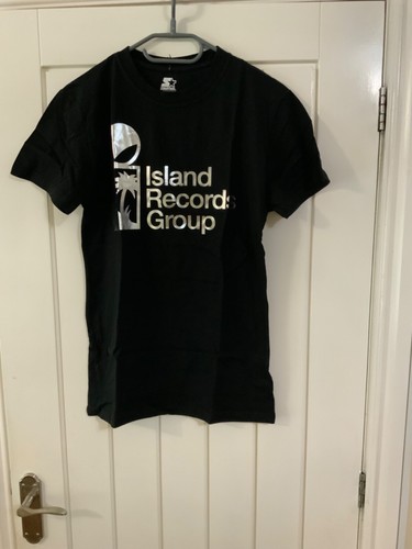 Starter 'Island records group' silver foil lettering t-shirt - size small - nwt