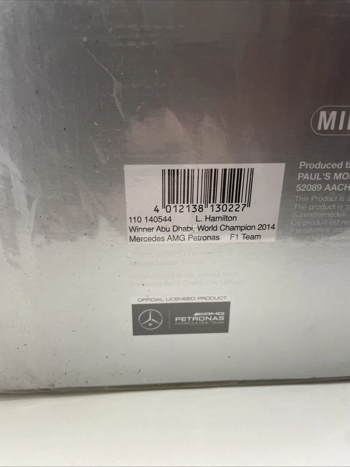 MINICHAMPS Mercedes AMG Petronas F1 Team Lewis Hamilton Abu Dhabi GP 2014 1:18 - - Photo 3/3