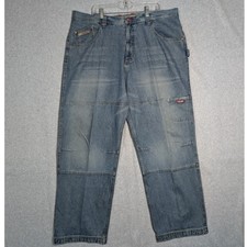 Pepe Jeans Carpenter Jeans Mens 42x33 Blue Baggy Y2K Utility Retro Y2K  FLAWS