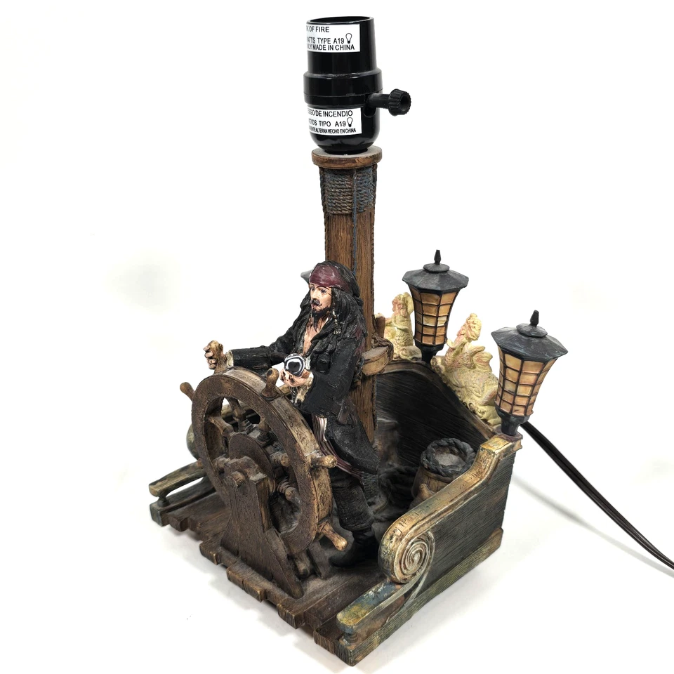 DISNEY PIRATES OF THE CARIBBEAN JACK SPARROW TABLE LAMP HAMPTON BAY 2007 RARE - Image 2 of 4