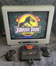 Sega Genesis Console & 2 Controllers , Power Cord , 5 Games And All Cables Works