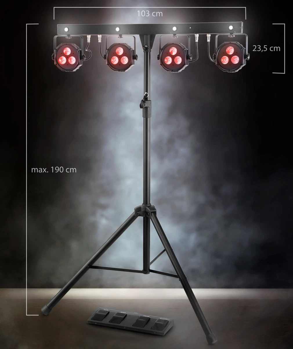 Sistema completo Tri-LED y estroboscópico extremadamente brillante con control de pie inalámbrico y trípode