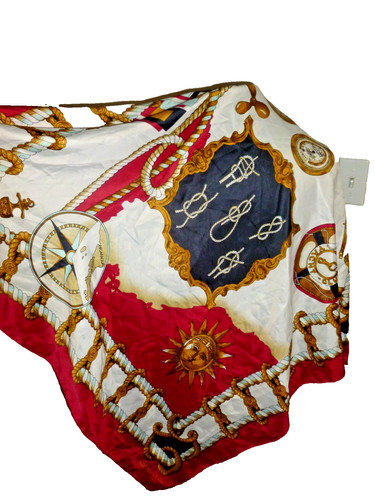 Maria Callas Scarf Italy Large 33x33" Nautical Theme Vintage