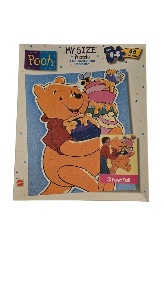 Vintage 1998 My Size 3' Mattel Winnie the Pooh 46 Piece Puzzle complete - Image 3 of 4