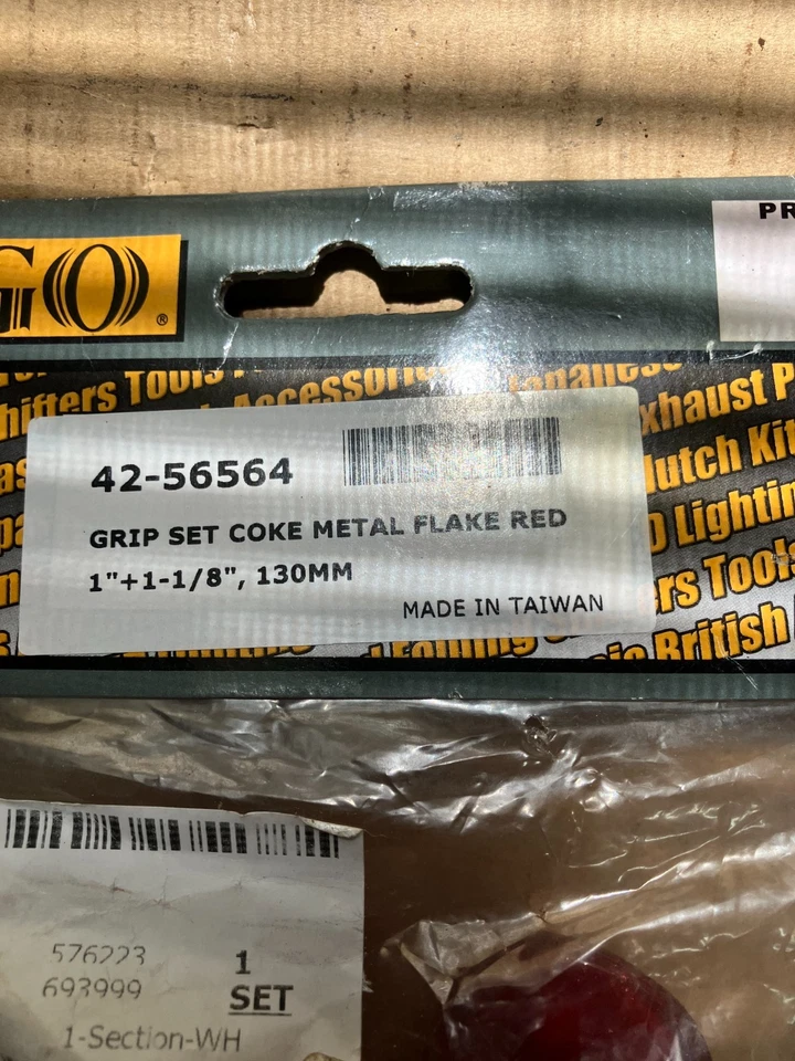 Punhos de mão Harley Shovelhead, picador de cabeça de ferro vermelho floco de metal - Imagem 2 de 4