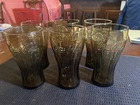 Vintage Collectibles Coca-Cola ,Brown Glass Set of 6 16 Oz Glasses