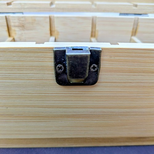 Scatola da tè in bambù, legno naturale ispirato allo zen 9 scomparti mai usata 8"WX3,5"X 4"T - Foto 11 di 16