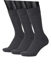 Men's Premium Soft Combed Cotton Trouser Dress Socks Seamless 13-15 Dark Gray