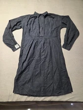 Milk Magazine Monoprix Dress Women Sz 36 Charcoal Gray Button Front Everyday Fit