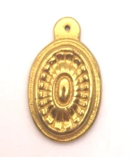 Ethan Allen Oval Brass Bed Bolt Cover 2" Embossed Design Marked A9993