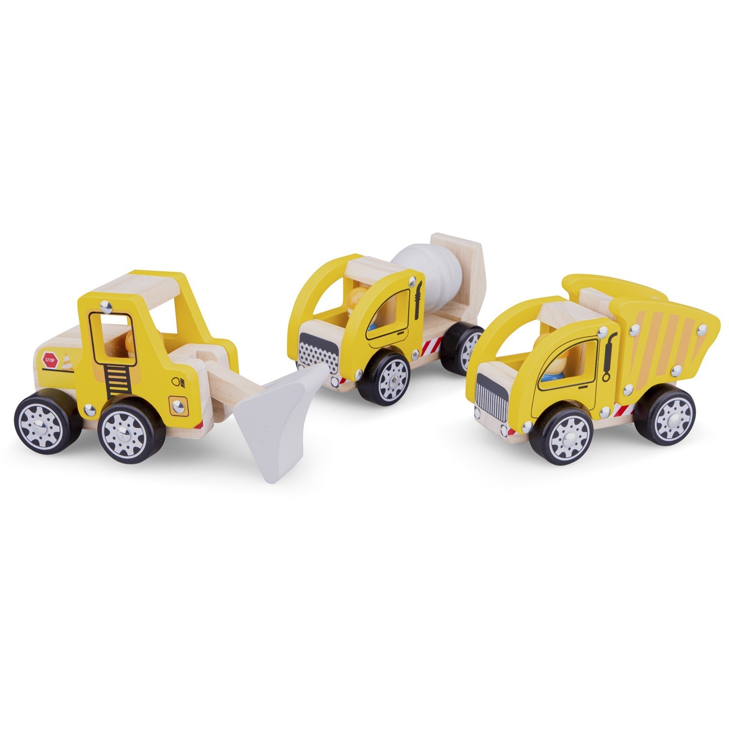 ARBEITSMITTEL 3er Set CONSTRUCTION VEHICLES new classic toys HOLZ Alter 18