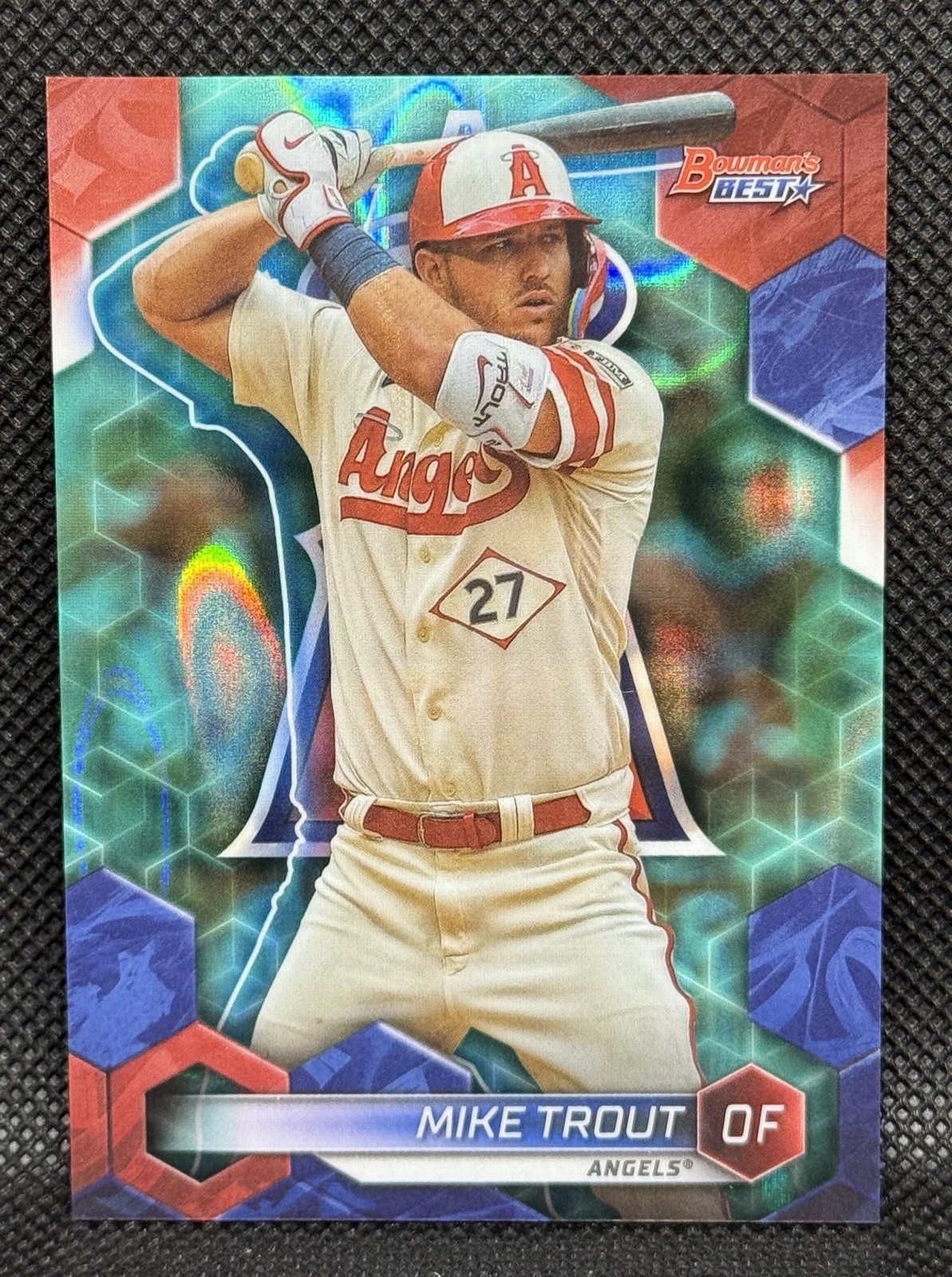 Mike Trout 2023 Bowman’s Best Aqua Lava Refractor /199 Angels #44