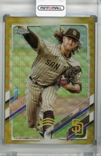 2021 Topps Chrome San Diego Padres Chris Paddack Base Gold Wave Refractor 12/50