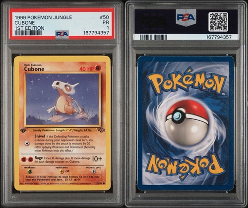 Cubone (1st Edition) graded PSA 1 for sale on eBay