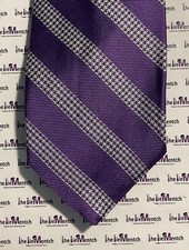 BROOKS BROTHER Silk Purple With White Stripes Tie BRAND NEW