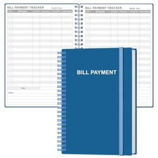 Bill Payment Tracker Notebook - Monthly Bill Organizer  5.8" x 8.3" Blue