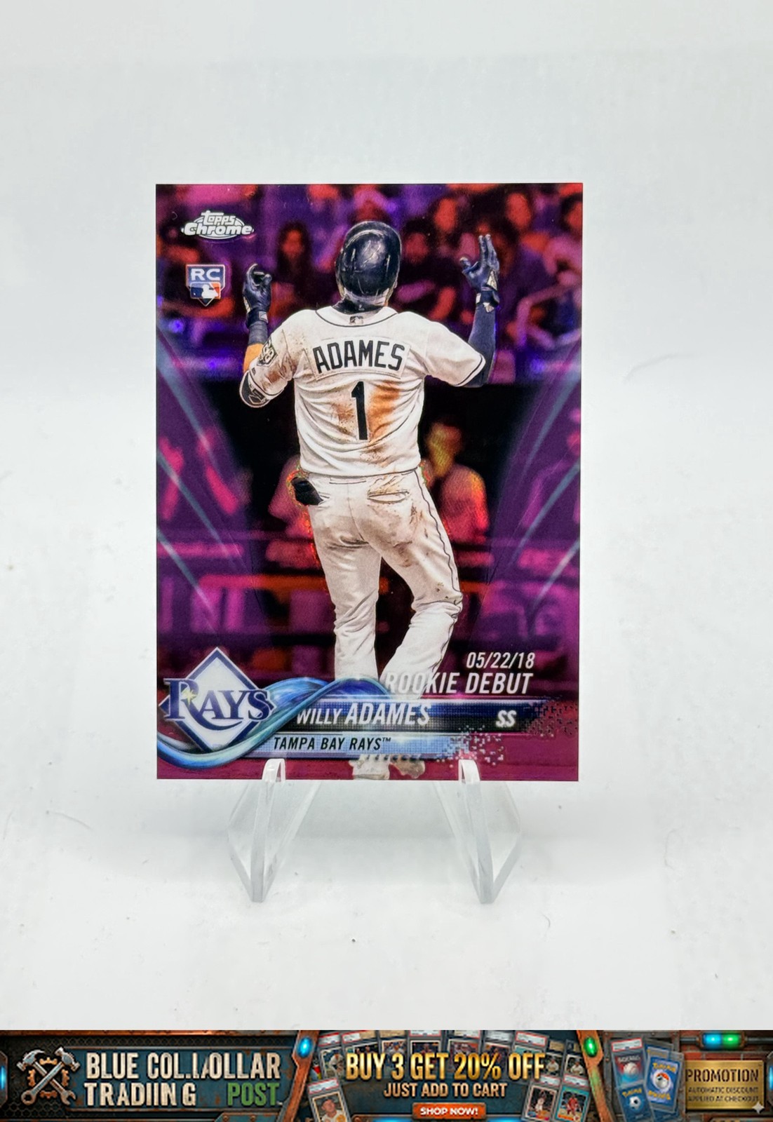 2018 Topps Chrome Update Willy Adames Rookie #HMT100 Pink Refractor Rays RC