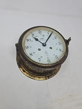  Vintage Brass Ship’s Bell Clock Mechanical 24 Hour Dial German Maritime Schatz