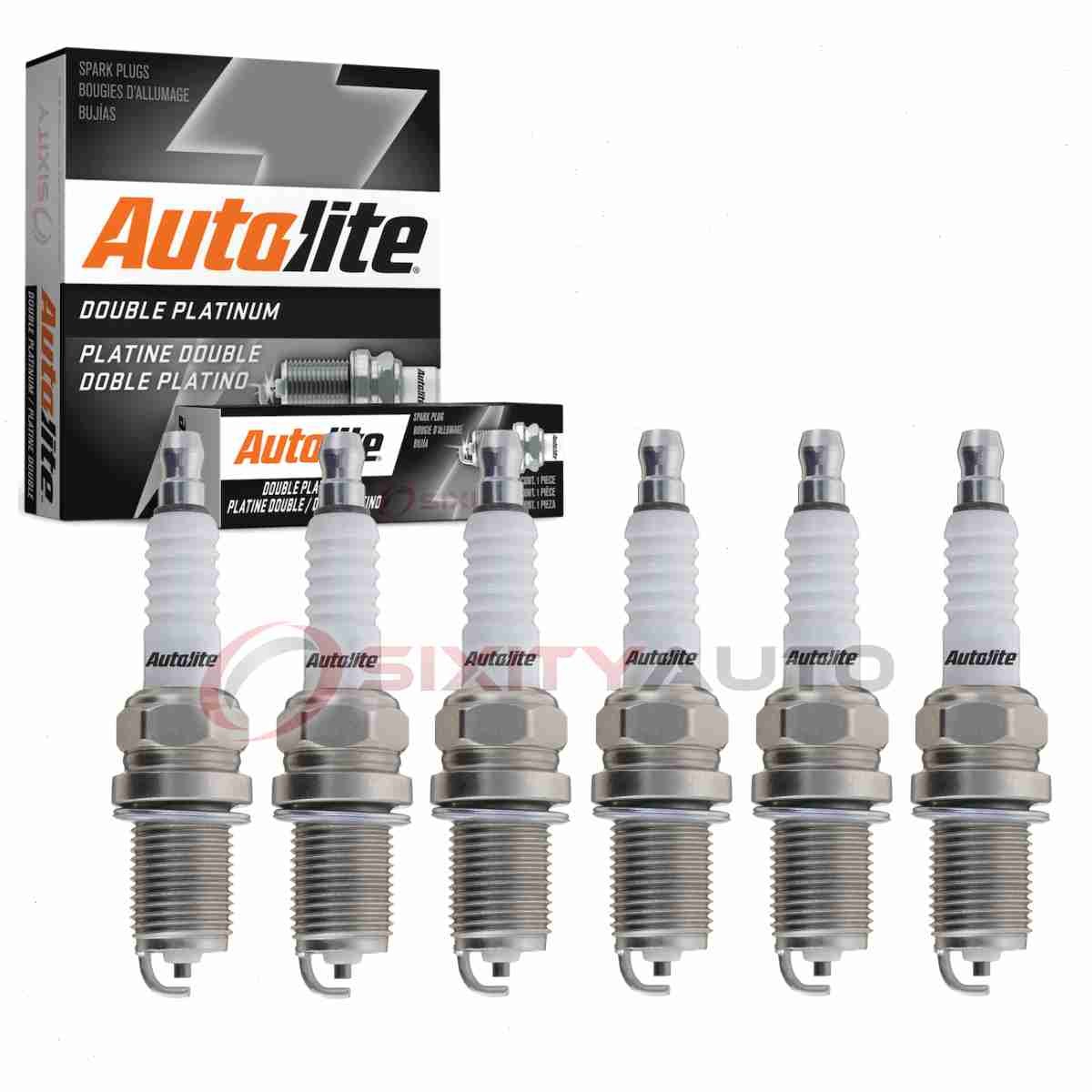 6 pc Autolite Double Platinum Spark Plugs for 2000 Saturn LS2 Ignition rw