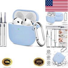 for Airpods 4th Case Cover, Come with Cleaner Kit,Soft Skin Silicone Case Cov...