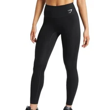 Gymshark Leggings Womens Black Training High Rise Ankle Stretch B1A1T Size XS