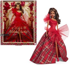 Barbie Signature 2024 Holiday Doll with Light Brown Hair in 13", Multicolor