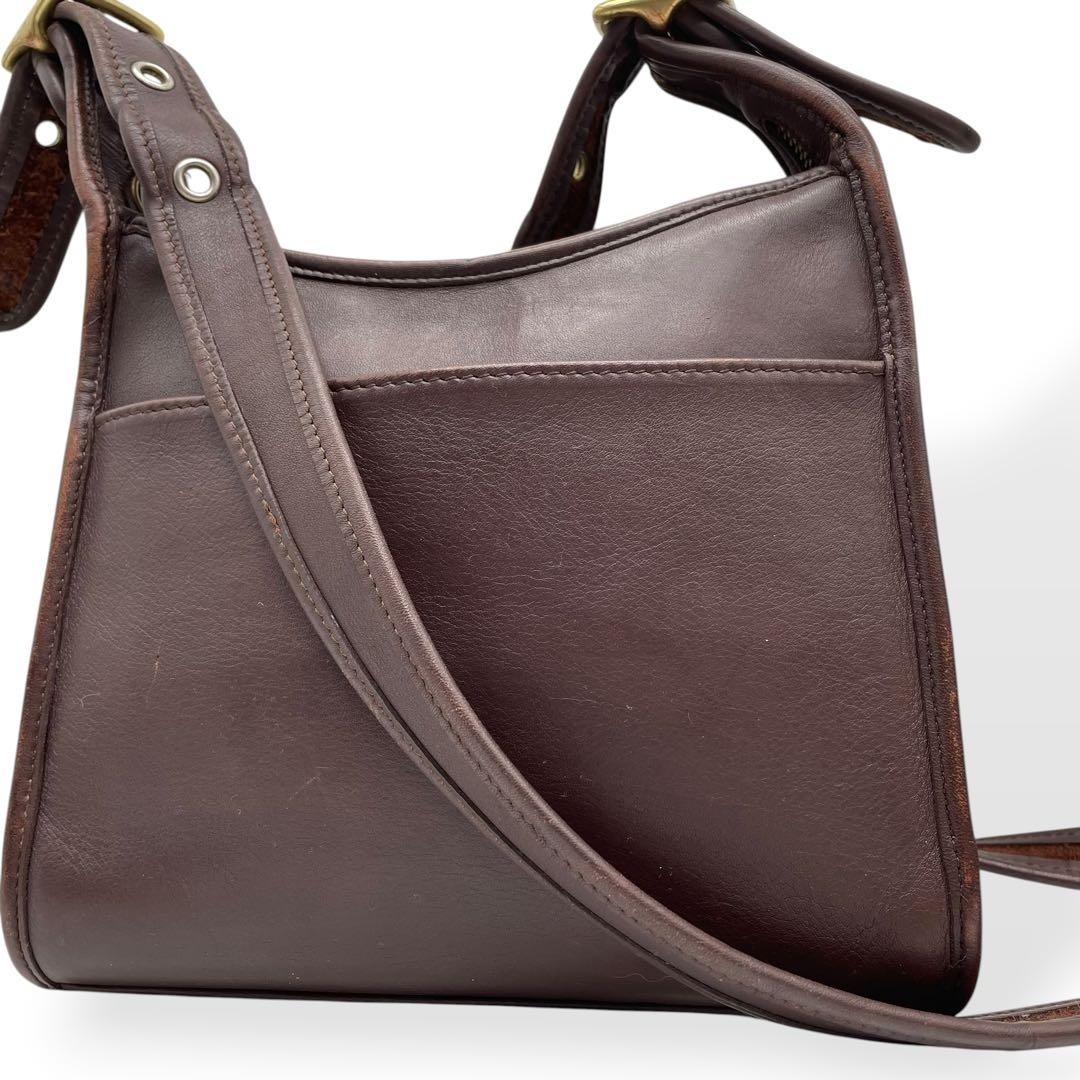 COACH 9966 Old Coach Leather Shoulder Bag Brown Vintage Authentic
