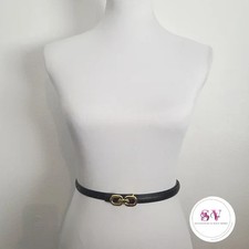 Thin Black Belt With Gold Buckle