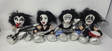 Juego completo de figuras de muñeca de peluche KISS - Bean Bag Highlight 1998 vintage con etiquetas