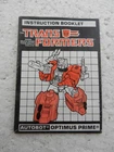 Optimus Prime Instruction Manual Booklet 1988 Hasbro G1 Transformers
