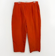Vintage 100 Silk Orange High Waisted Pleated Trouser Pants Classic Colorful