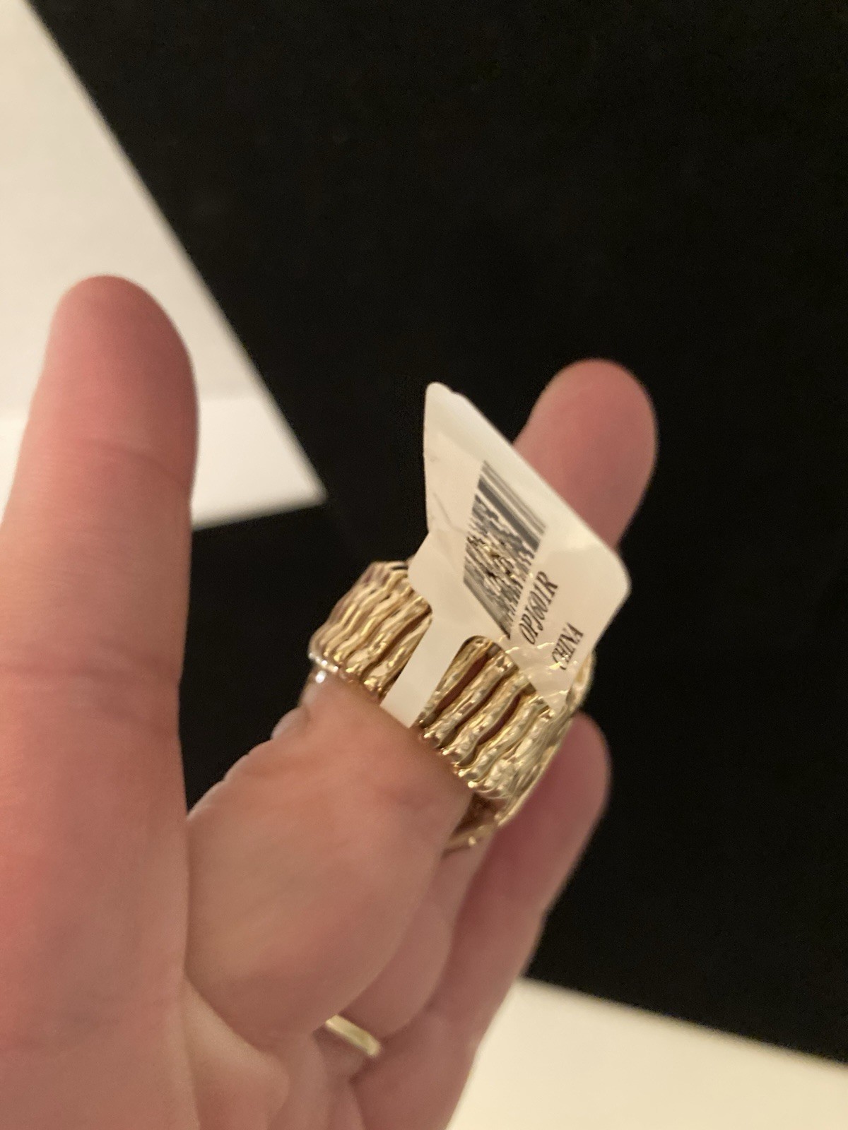 Multi Colored Gold Tone Easter Egg Stretch Ring S… - image 3