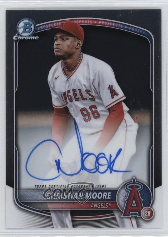2025 Bowman Chrome Prospect Auto Christian Moore #CPA-CMO Auto 1o1b