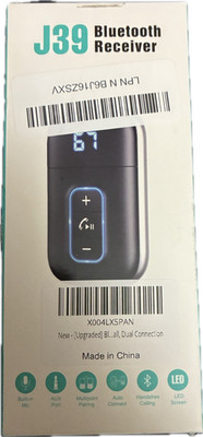 J39 Bluetooth Receiver LED Screen Multipoint Pairing Universal AUX 3.5mm Jack