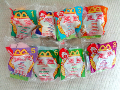 Disney's Winnie the Pooh Plush W/ Clips Complete Happy Meal Set of 8