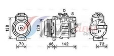 AVA Clever Choice Kompressor Klimaanlage PRAK074 12V für PORSCHE 911 991 997 981